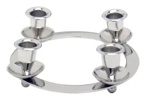 Nickel Plated Candle Holder D 21 cm