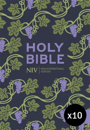 NIV Holy Bible, Purple, Paperback, Pack of 10