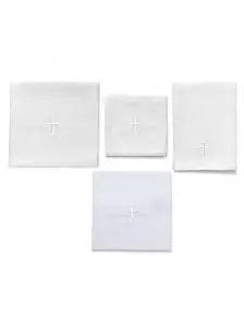 NEW Set of 4 Linen with White Cross