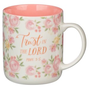 Mug Pink Floral Trust in the Lord Prov. 3:5
