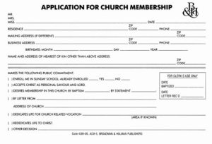 Application for Church Membership