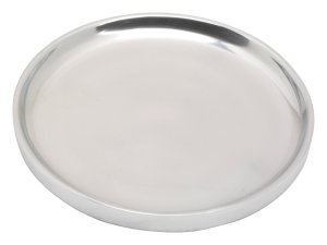 Polished Aluminium Candlestick Plate D 12 cm