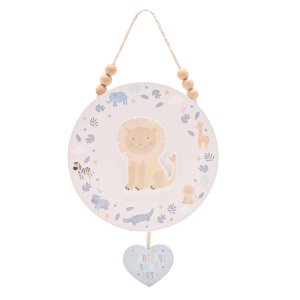 Petit Cheri Lion Round Plaque - Baby Boy