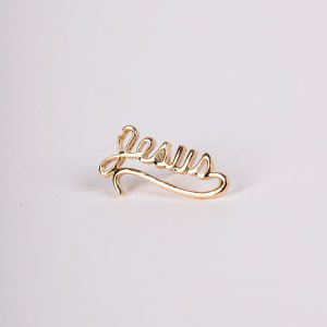 Lapel Pin Jesus Script Gold Pack of 6