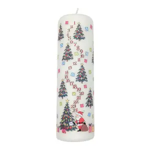 20cm Christmas Trees Pillar Advent Candle - Single