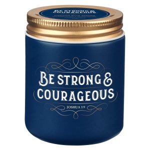 Glass Candle w/Screw Top Lid Navy Strong & Courageous Josh. 1:9