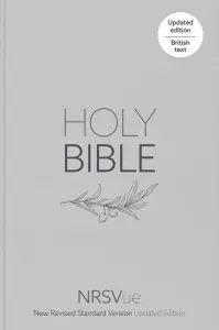 NRSVue Holy Bible, Pale Grey Hardback, Olive Illustration, Navy Ribbon Marker, British Text, NRSVue New Revised Standard Version Updated Editio