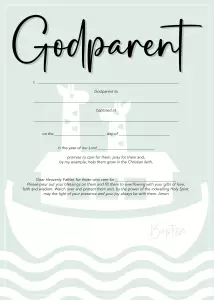 Godparent Certificate - Ark - 10 pack