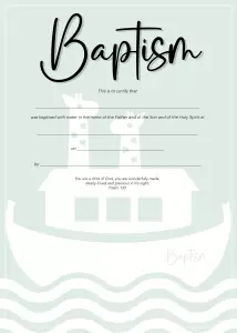 Baptism Certificate - Arc (Child) - 10 pack