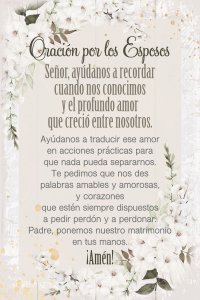 Spanish Plaque-Prayer For Husbands (Oracion Por Los Esposos) (4 x 6)