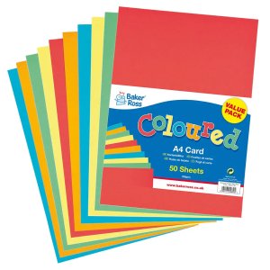 A4 Coloured Card Pack (Pack of 50)
