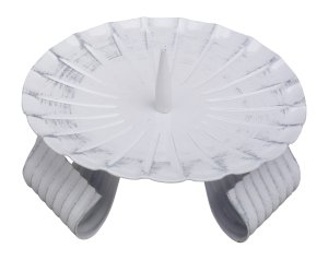 White & Silver Iron Candle Holder D 12 cm