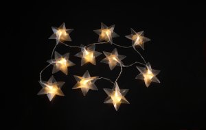 10 Frosted Origami Star Garland