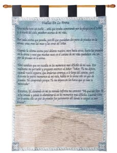Spanish Wall Hanging-Footprints In The Sand-Tapestry (26" x 36")