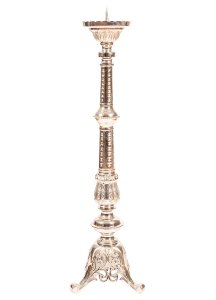Nickel Plated Altar Candle Stand H 85 cm