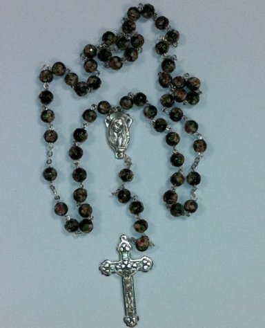 Black Cloison Bead Rosary