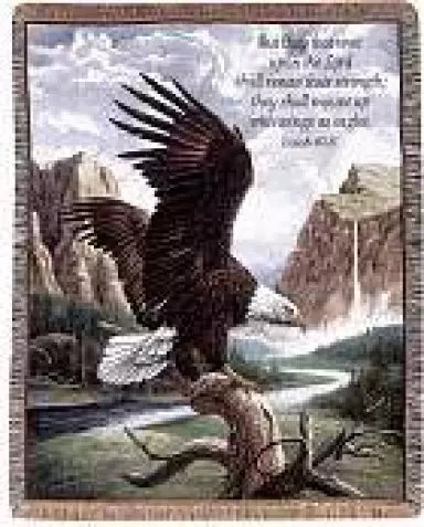 Throw-Freedom w/Eagle-Isaiah 40:31-Tapestry (50" x 60")