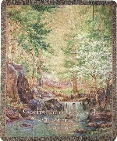 Throw-Nature's Retreat/God Is Our Refuge (Psalm 46:1)Tapestry (50" x 60")