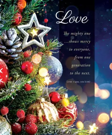 Bulletin-Advent Week 4: Love/The Mighty One Shows Mercy (Luke 1:49a  50a CEB)-Legal Size (Pack Of 100)