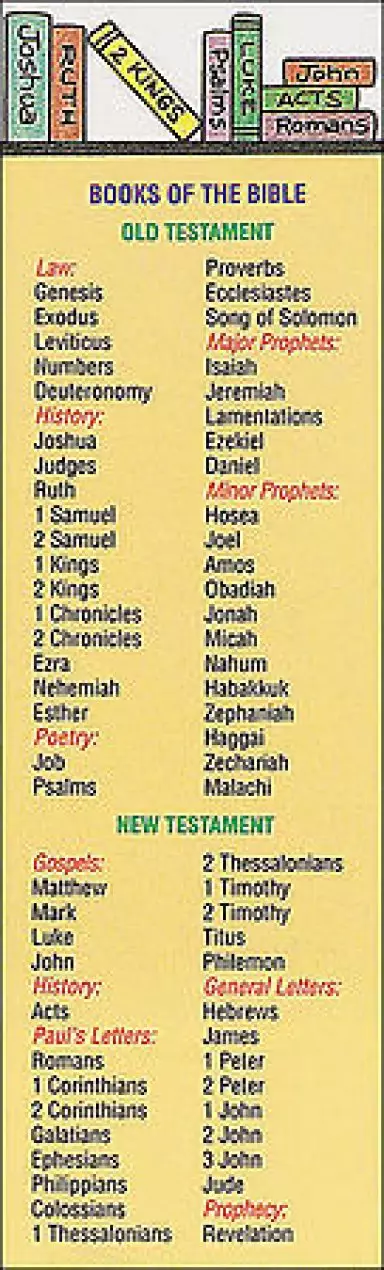 Books Of The Bible Bookmark (Pack of 25)