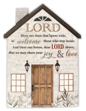 Lord Bless Our Door Porcelain Plaque