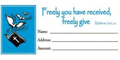 Offering Envelope: Freely Give - Bill-Size (Package of 100)