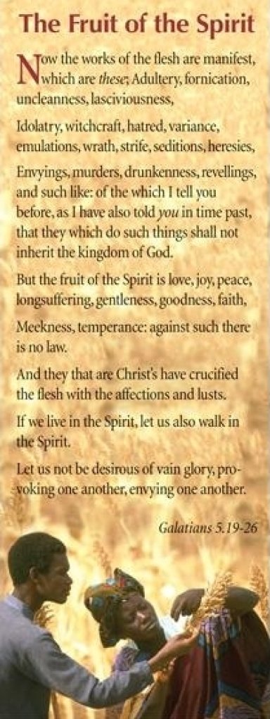 Bible Passage Bookmarks - The Fruit of the Spirit - Galatians 5.19-26