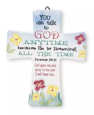 Porcelain Message Cross/You Can Talk To God