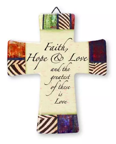 Porcelain Cross/Faith,Hope & Love