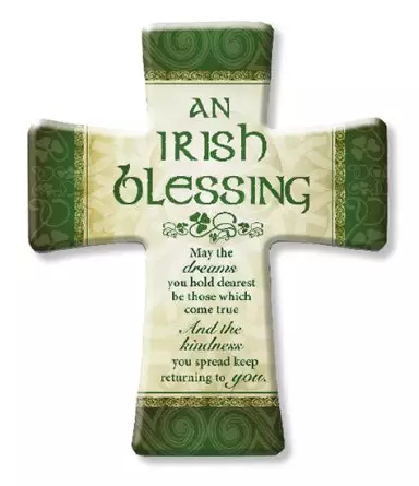 Porcelain Message Cross/Irish Blessing
