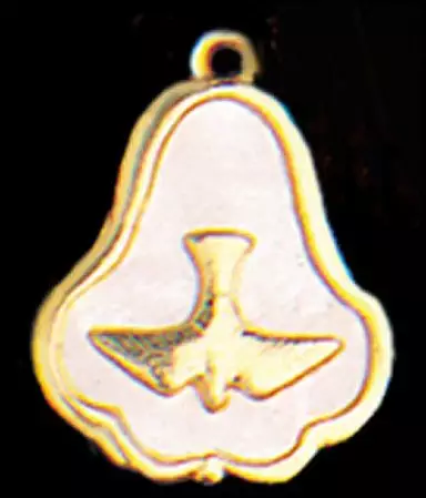 Confirmation Dove Gilt Pearl Medal