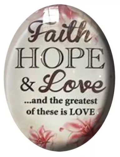 Faith, Hope & Love Glass Fridge Magnet