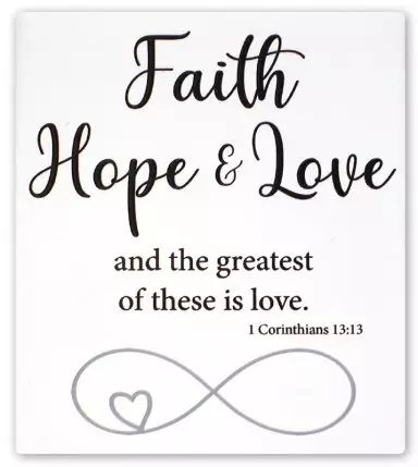Faith, Hope, Love Ceramic Plaque