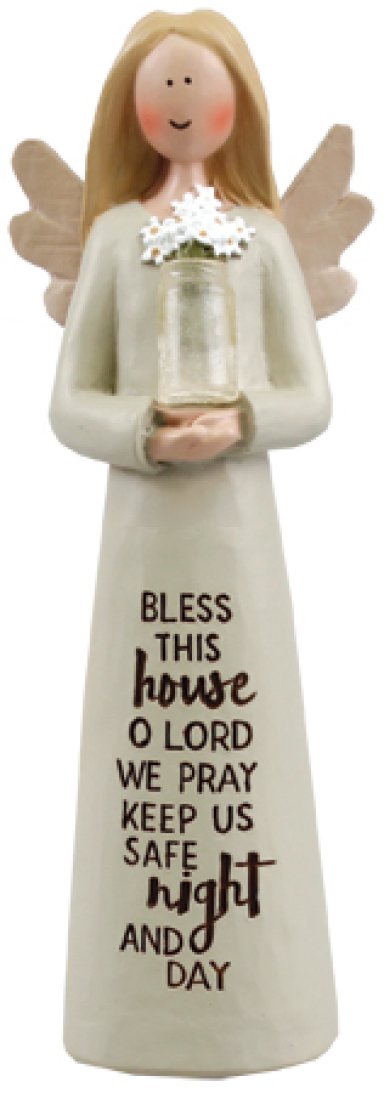 Resin 5 inch Message Angel/Bless This House