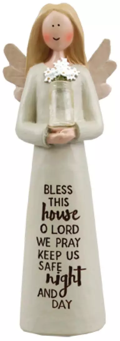 Resin 5 inch Message Angel/Bless This House