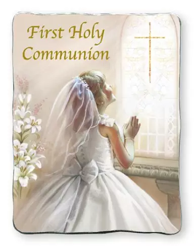 Praying Girl Communion Artmetal Plaque