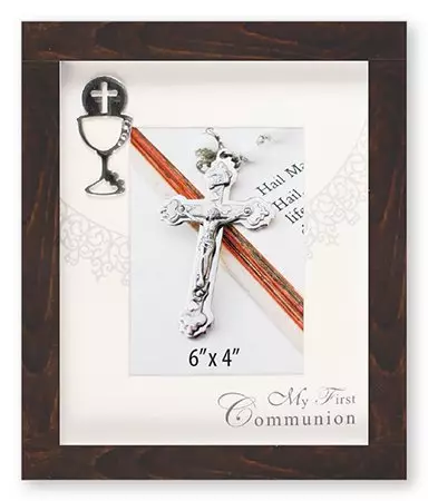Brown Finish Symbolic Communion Photo Frame