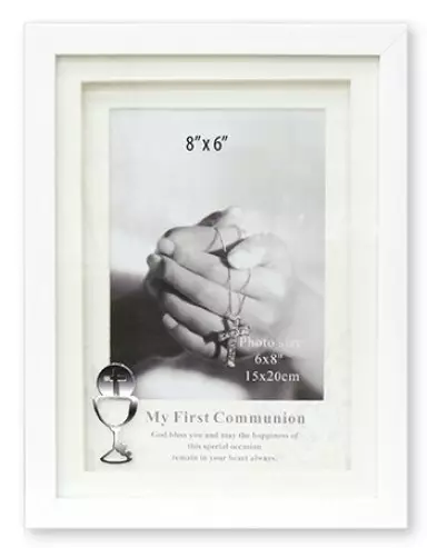 White Finish Symbolic Communion Photo Frame