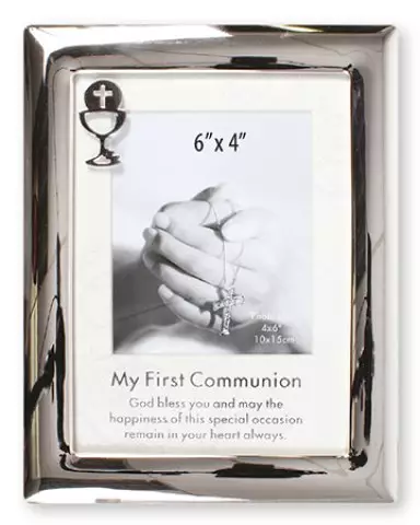 Silver Finish Communion Photo Frame