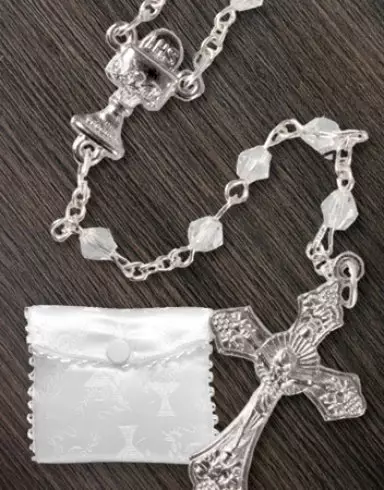 Crystal Glass Communion Rosary