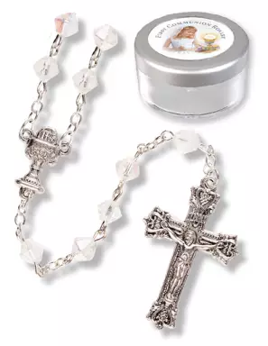 Crystal Communion Glass Rosary