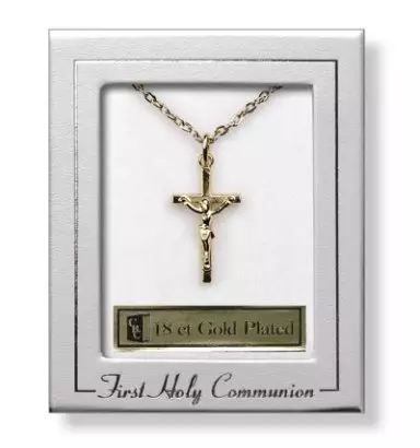 18 ct gold Plated Crucifix Communion Necklet