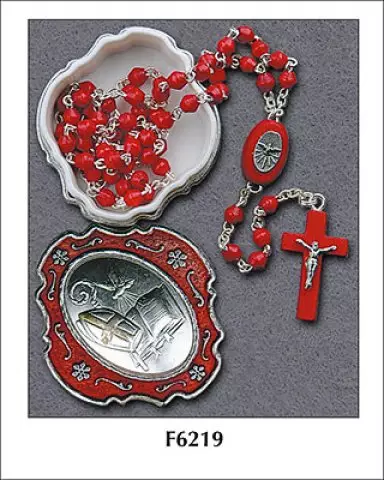 Confirmation Wood Rosary with Matching Box