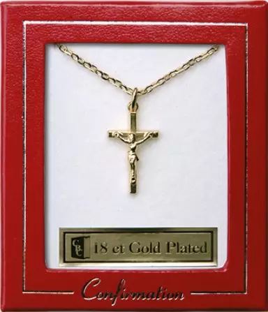 Crucifix - 18 Ct. Gold Plated Confirmation Necklet