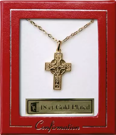 Celtic Cross - 18 Ct. Gold Plated Confirmation Necklet