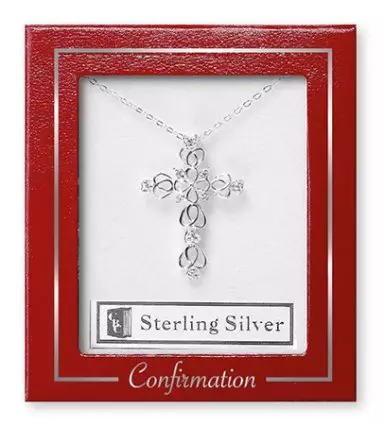 Confirmation Silver Necklet/Filigree Cross
