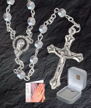Glass Rosary - Colour: Crystal