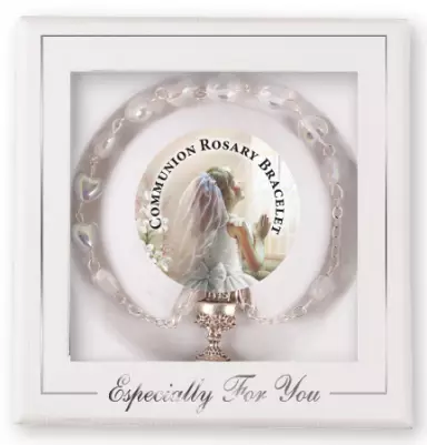 Communion Glass Rosary Bracelet