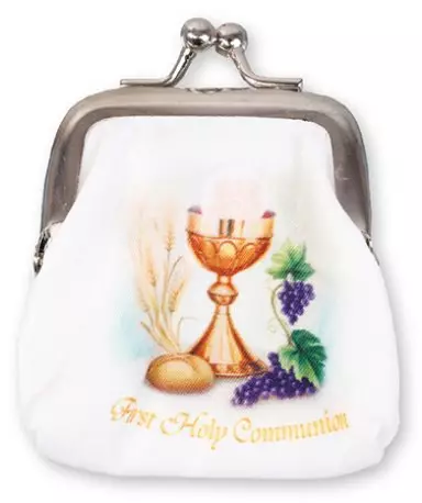 Communion Rosary Case/Clasp/White