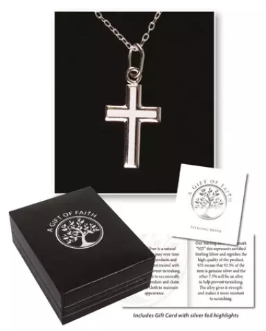 Sterling Silver Cross & Chain with Gift Box